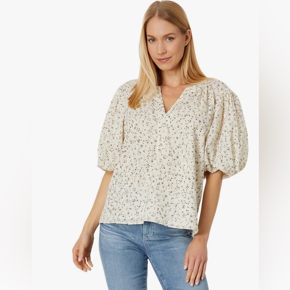 Vince Camuto Raglan Puff Sleeve Blouse Large NWT - Picture 1 of 10